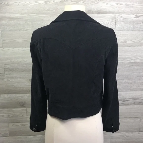 One Girl Who Velvet Black Moto Jacket - Picture 3 of 9